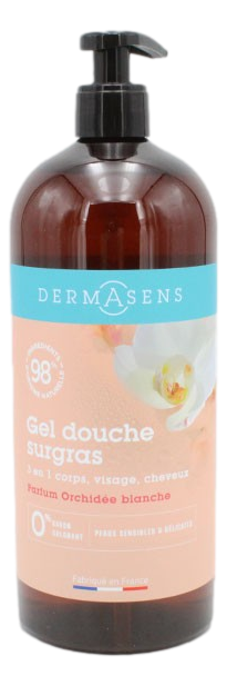 DERMASENS gel douche surgras 3 en 1 orchidée    1 litre